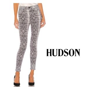 Like New Hudson Barbara High Waist Super Skinny Python Print Jean Size 25